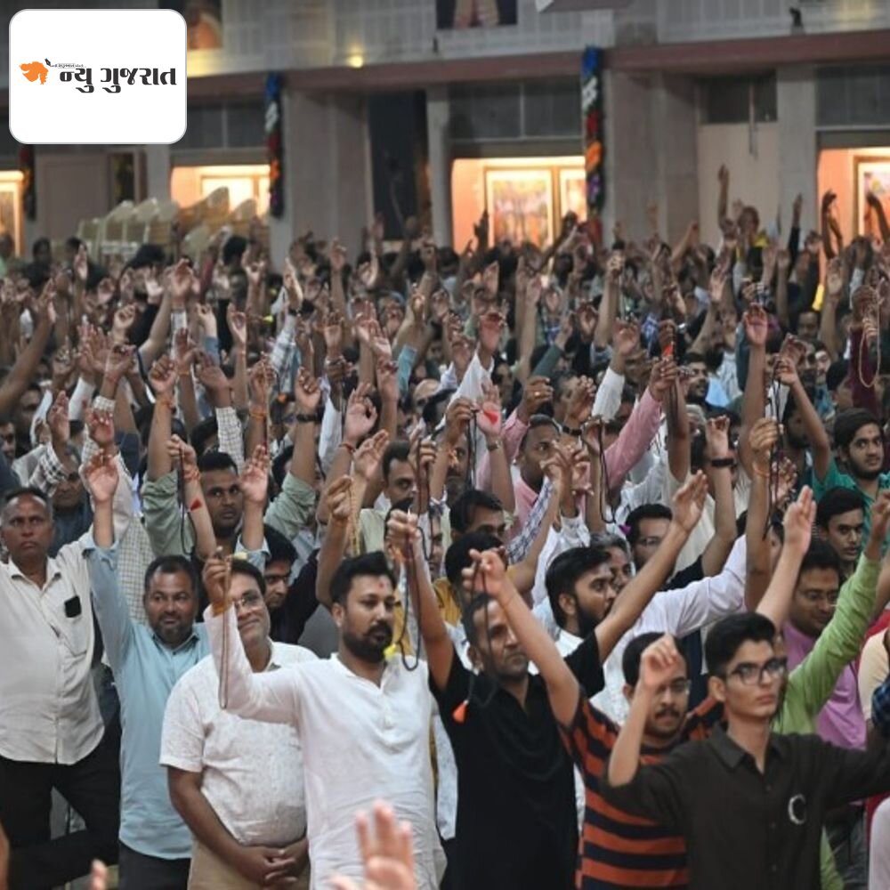 અક્ષરવાડી સ્વામિનારાયણ મંદિરનો 19મો પાટોત્સવ:સોમપ્રકાશ સ્વામીની પારાયણમાં ઘનશ્યામ મહાપ્રભુના જીવન ચરિત્રનું રસપાન, 17 મે સુધી ચાલશે
