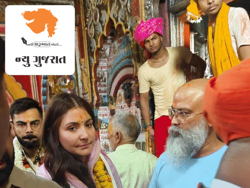 લખનઉ સામેની મેચ પહેલાં કોહલી અચાનક અયોધ્યા પહોંચ્યો:અનુષ્કાનો હાથ પકડીને પરિક્રમા કરી; ગર્ભગૃહમાં 10 મિનિટ રોકાયા; હનુમાનગઢી પહોંચીને લાડુ ચઢાવ્યા