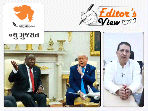 Editor's View: ટ્રમ્પનો ઓન કેમેરા તમાશો:સાઉથ આફ્રિકાના રાષ્ટ્રપતિને શરમમાં મૂક્યા, દુનિયા સામે અમેરિકાનું નાક ડૂબાડ્યું, ઓવલ ઓફિસમાં મોદી કાર્ડ પણ ઊતર્યાં