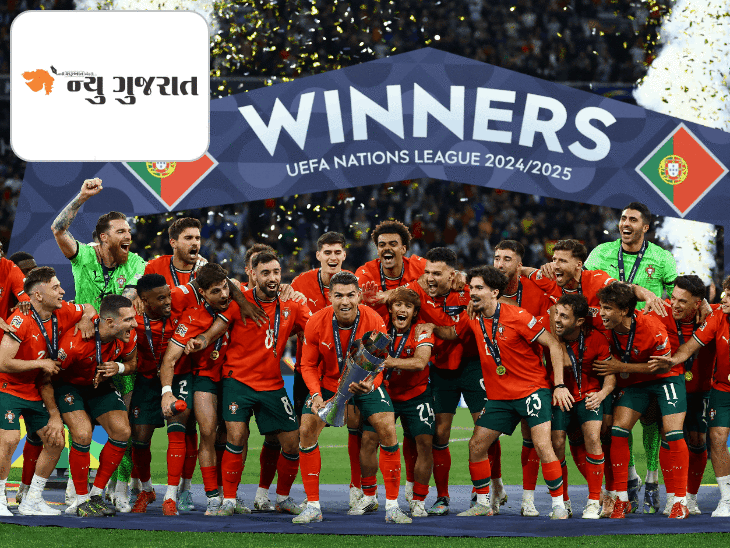 પોર્ટુગલે બીજી વખત UEFA નેશન્સ લીગનો ખિતાબ જીત્યો:પેનલ્ટી શૂટઆઉટમાં સ્પેન 5-3થી હરાવ્યું; ફાઇનલ દરમિયાન એક ચાહકનું મોત